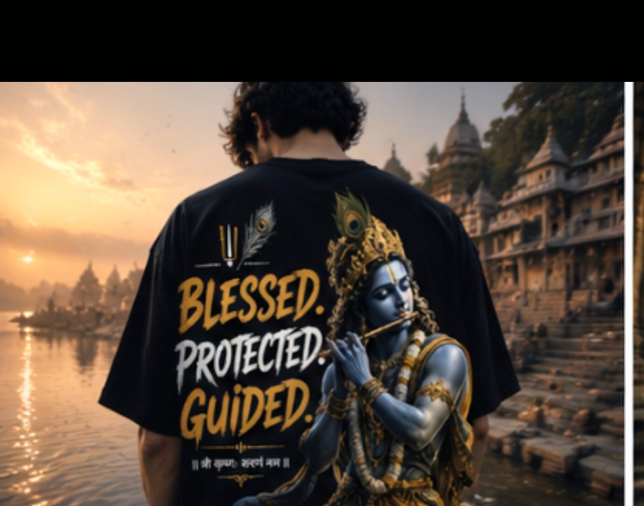 Divine Krishna Aura Oversized T-Shirt