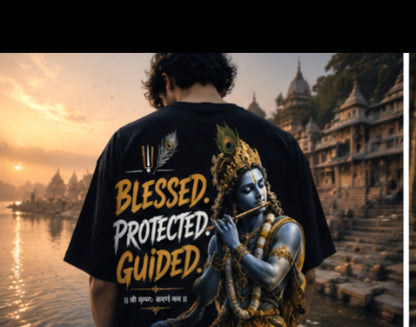 Divine Krishna Aura Oversized T-Shirt