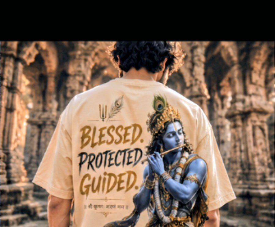 Divine Krishna Aura Oversized T-Shirt
