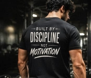 Built by Discipline Not Motivation | Gym Motivation Graphic T-Shirt