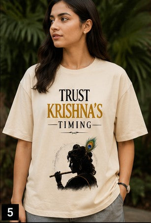 Trust Krishna's Timing Spiritual Graphic T-Shirt for Men & Women