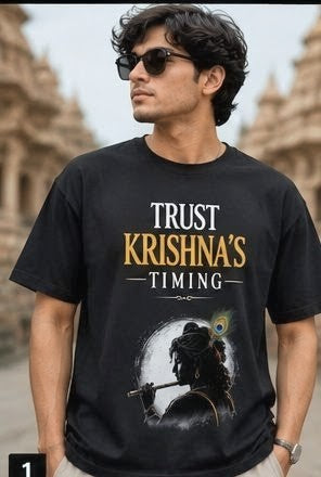 Trust Krishna's Timing Spiritual Graphic T-Shirt for Men & Women