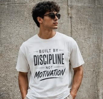 Built by Discipline Not Motivation | Gym Motivation Graphic T-Shirt