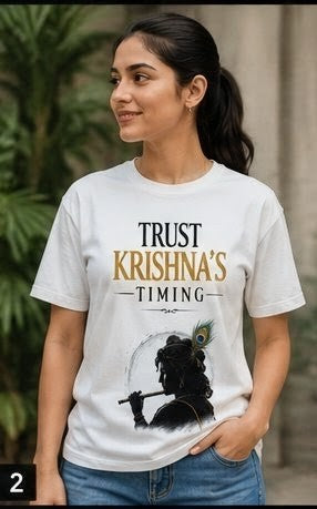 Trust Krishna's Timing Spiritual Graphic T-Shirt for Men & Women