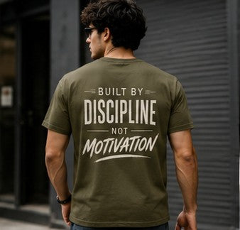 Built by Discipline Not Motivation | Gym Motivation Graphic T-Shirt
