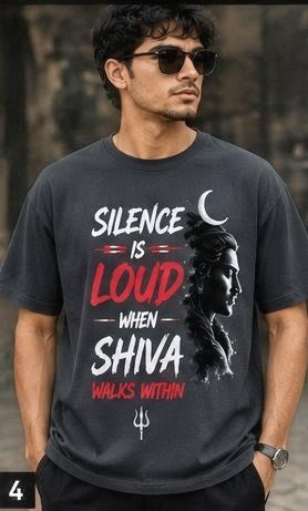 Silence Is Loud When Shiva Walks Within | Mahadev Graphic T-Shirt