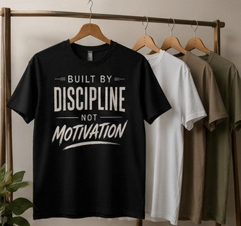 Built by Discipline Not Motivation | Gym Motivation Graphic T-Shirt